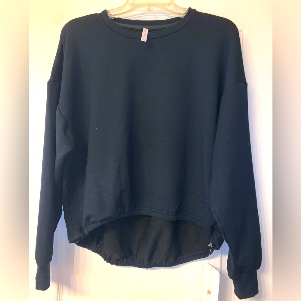 FABLETICS Luxe Cinched High Low Style Soft Terry Pullover Long Sleeve Pink S - Picture 1 of 4